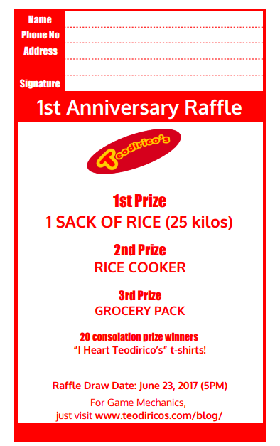 Teodirico's siomai anniversary raffle draw